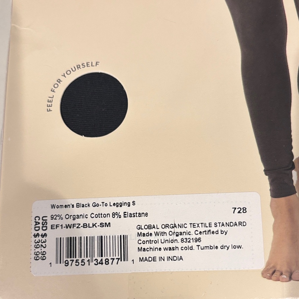 Pact Women's Black Leggings - Picture 4 of 5